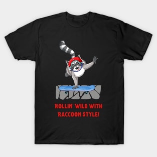 Rollin' Wild with Raccoon Style! Skate T-Shirt